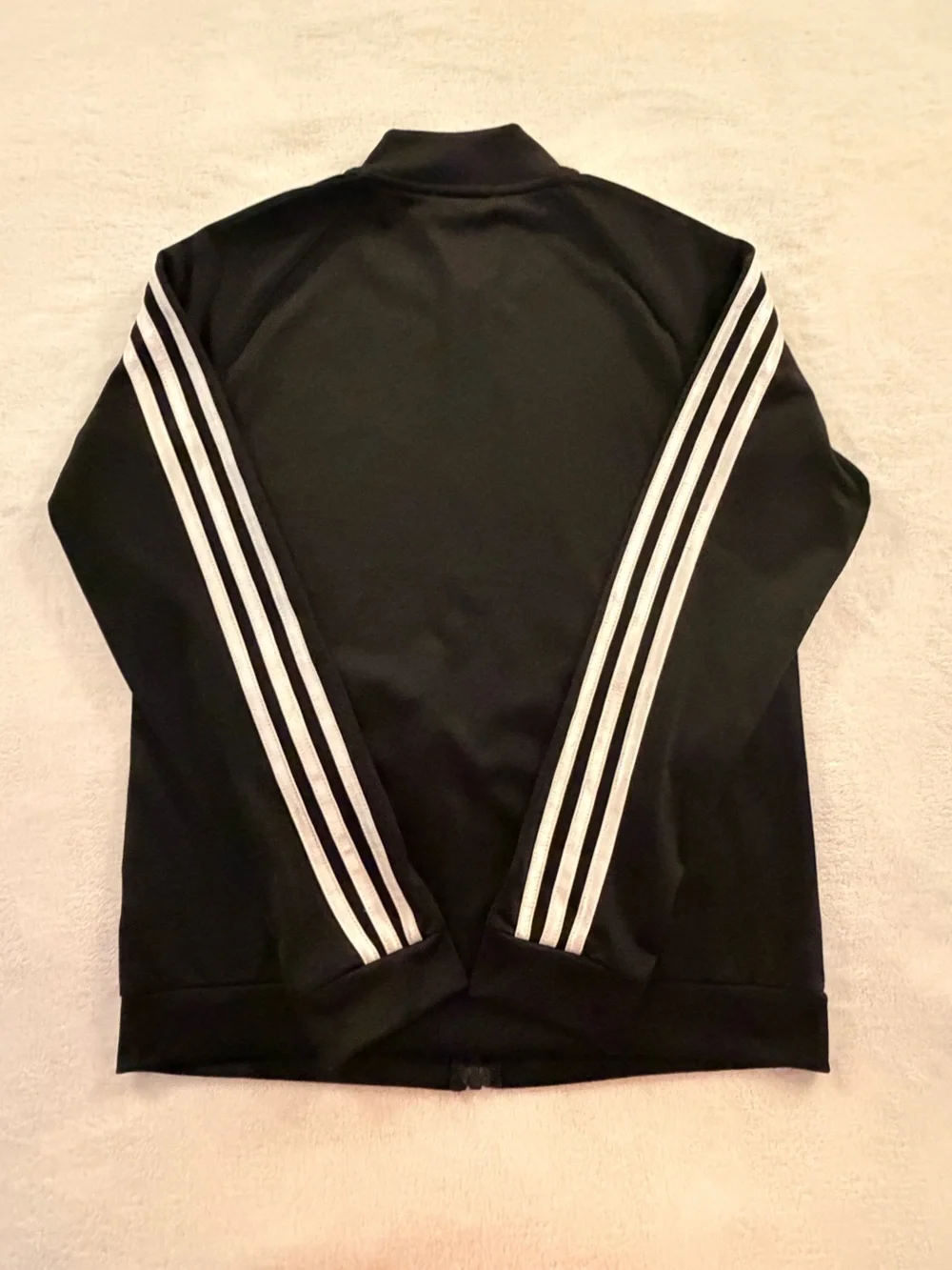 adidas Black Track Jacket with White Shoulder Stripes